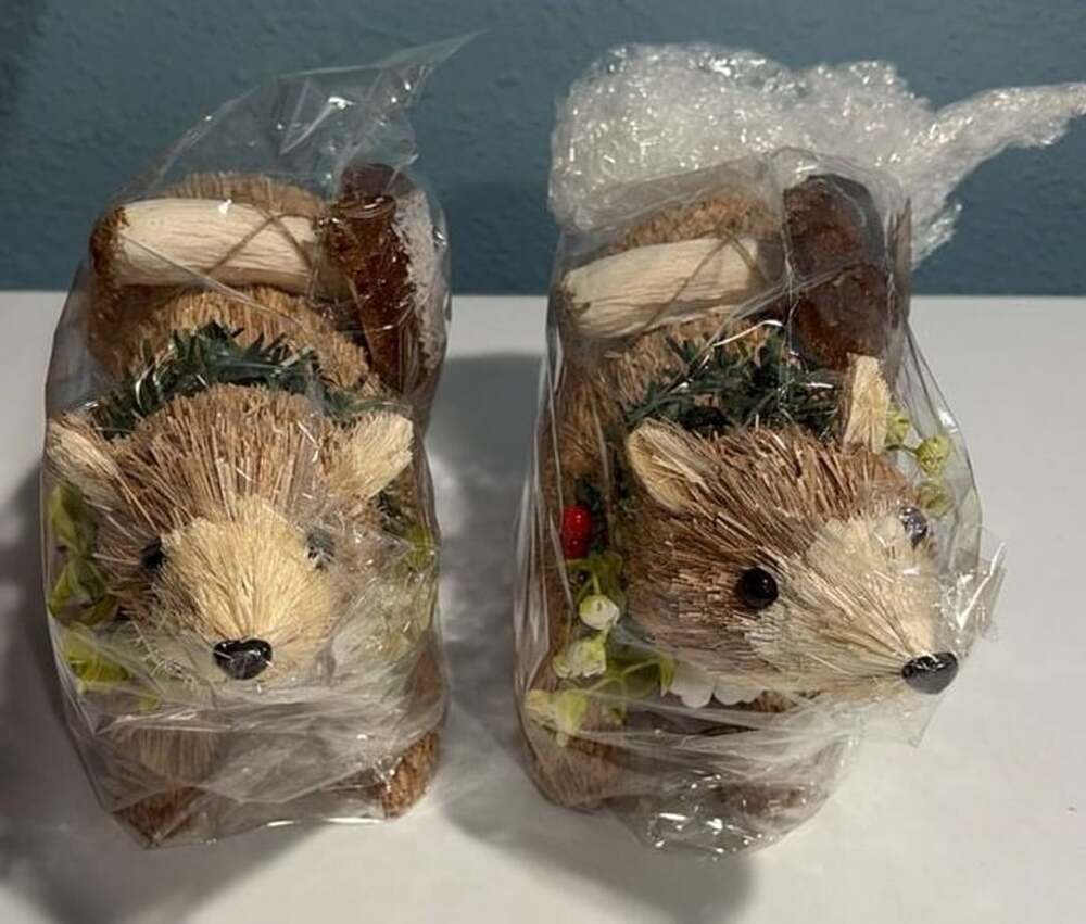 Chalyna 2 Pack Christmas Sisal Porcupine Mantle Decor Seasonal Xmas Gifts